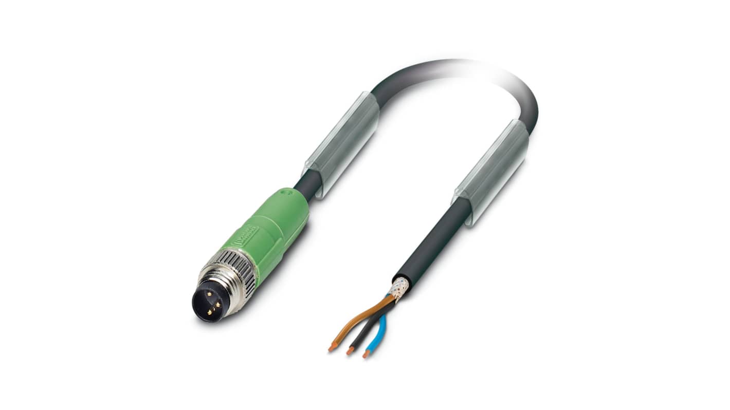 Phoenix Contact Male 3 way M8 to Sensor Actuator Cable, 10m