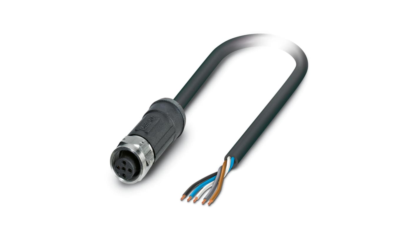 Cable de conexión Phoenix Contact, con. A M12 Hembra, 5 polos, cod.: A, long. 5m, 60 V, 4 A, IP65, IP67, IP68, IP69K