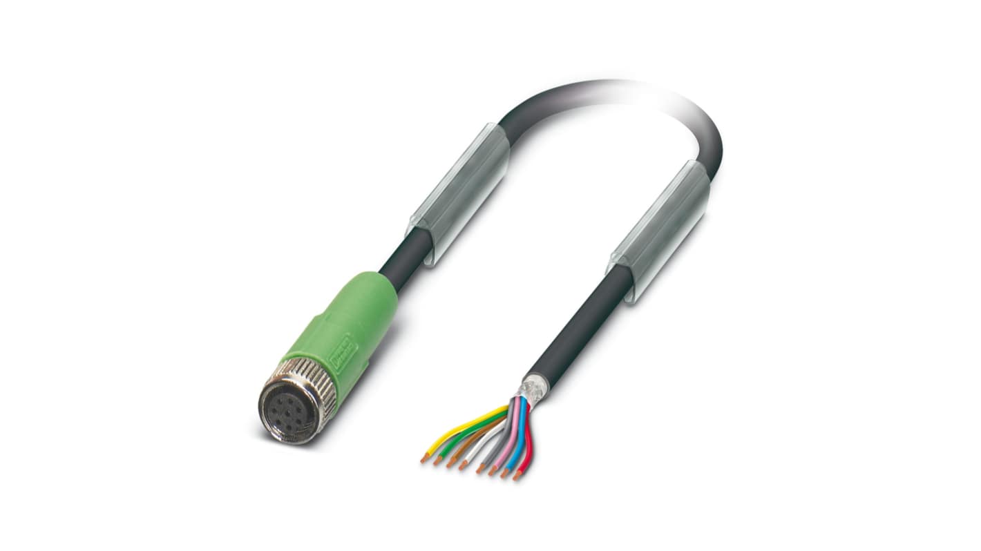 Phoenix Contact Female 8 way M8 to Sensor Actuator Cable, 10m