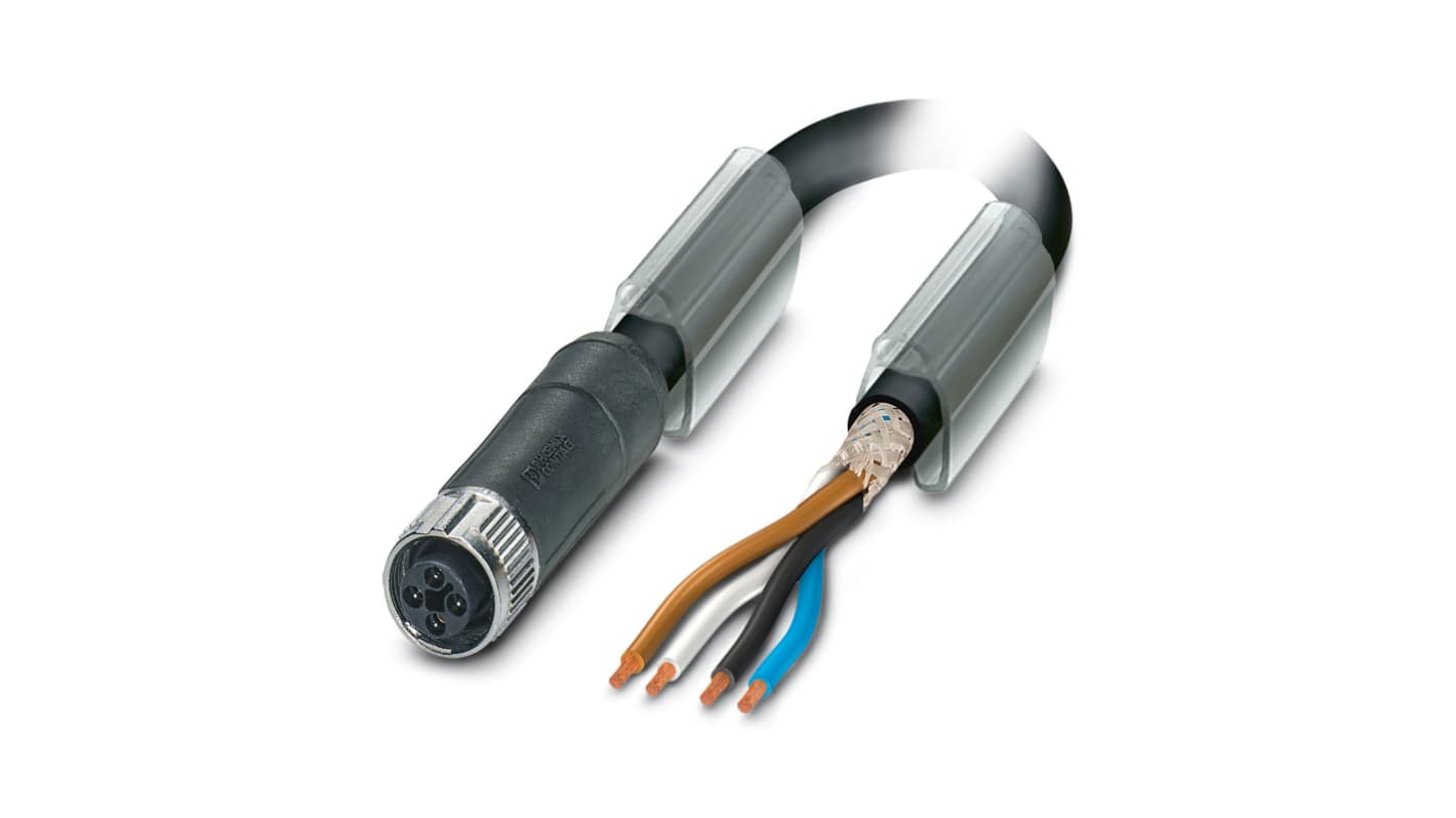 Phoenix Contact Female 4 way M12 to Unterminated Sensor Actuator Cable, 5m