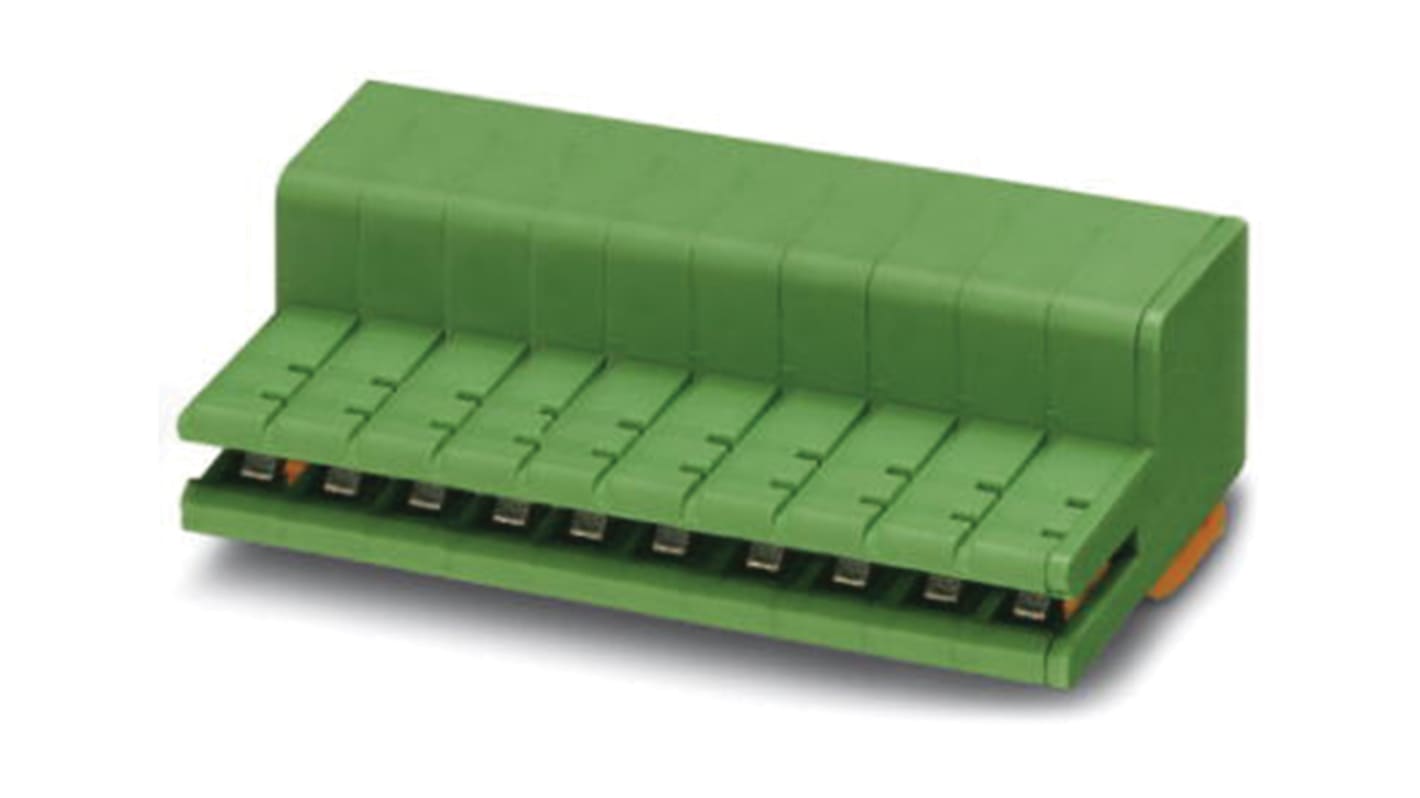 Phoenix Contact ZEC 1.5/11-ST-5.0 C2 R1.11 Series PCB Terminal Block, 11-Contact, 5mm Pitch, Spring Cage Termination