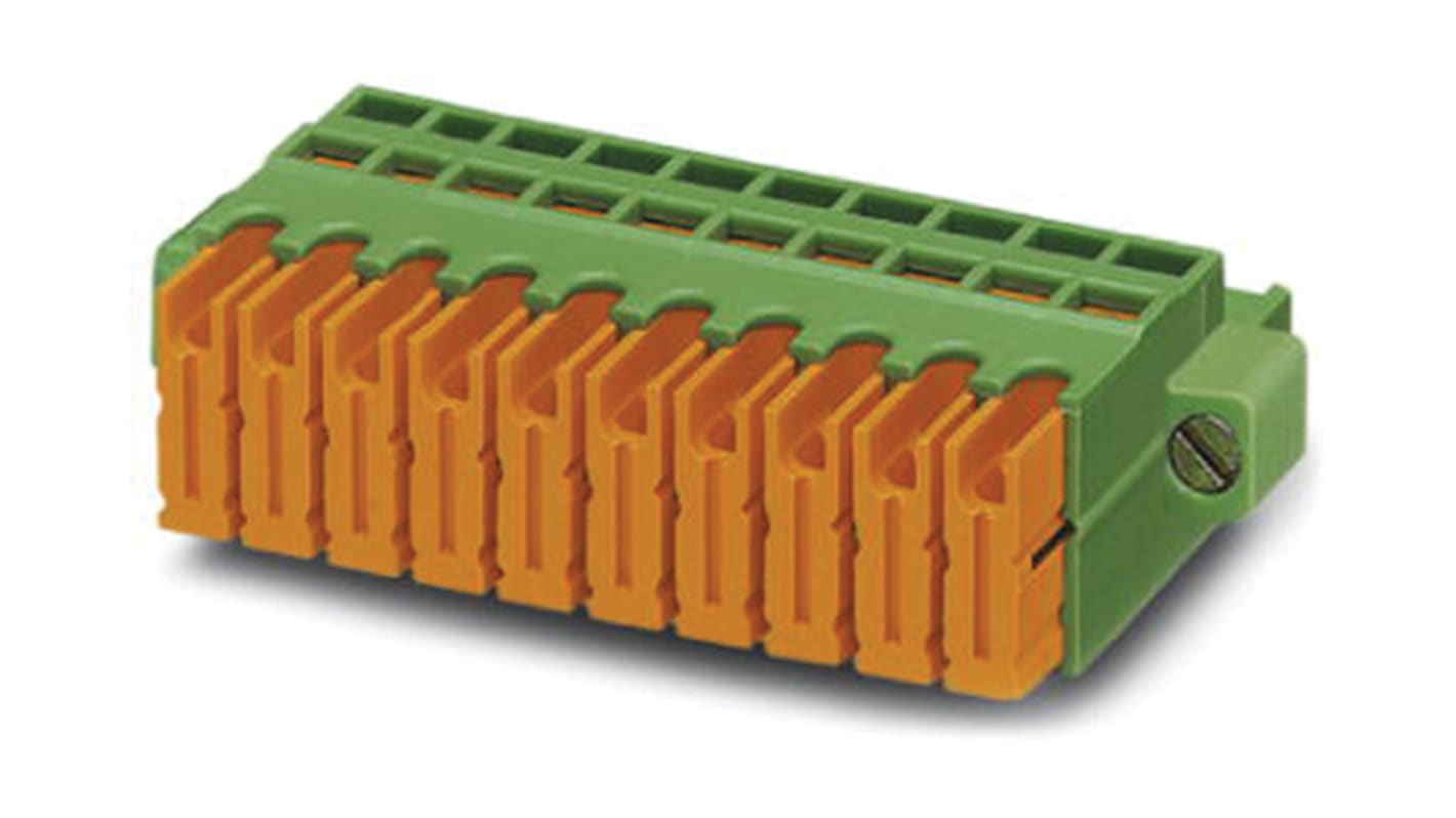 Phoenix Contact, 5.08mm Pitch, QC 1/14-STF-5.08, 14 Way, Pluggable Terminal Block, Plug, Screw Termination, 1883860