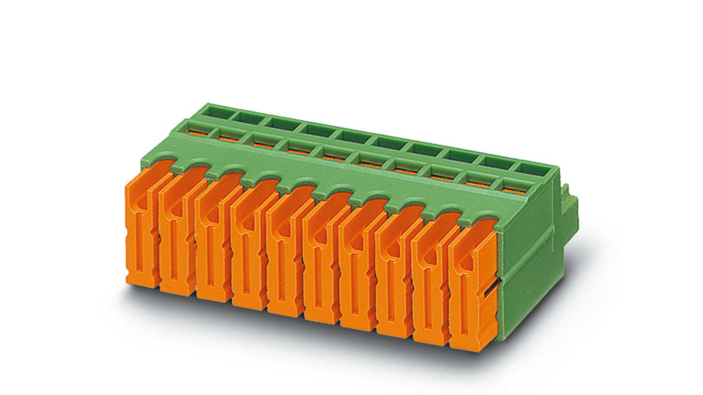 Phoenix Contact, 3.81mm Pitch, QC 0.5/ 2-ST-3.81, 2 Way, , Pluggable Terminal Block, Plug, Cable Mount, Screw
