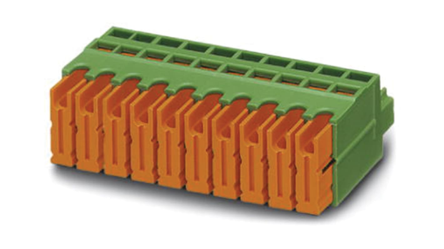 Phoenix Contact, 3.81mm Pitch, QC 0.5/ 8-ST-3.81, 8 Way, , Pluggable Terminal Block, Plug, Cable Mount, Screw