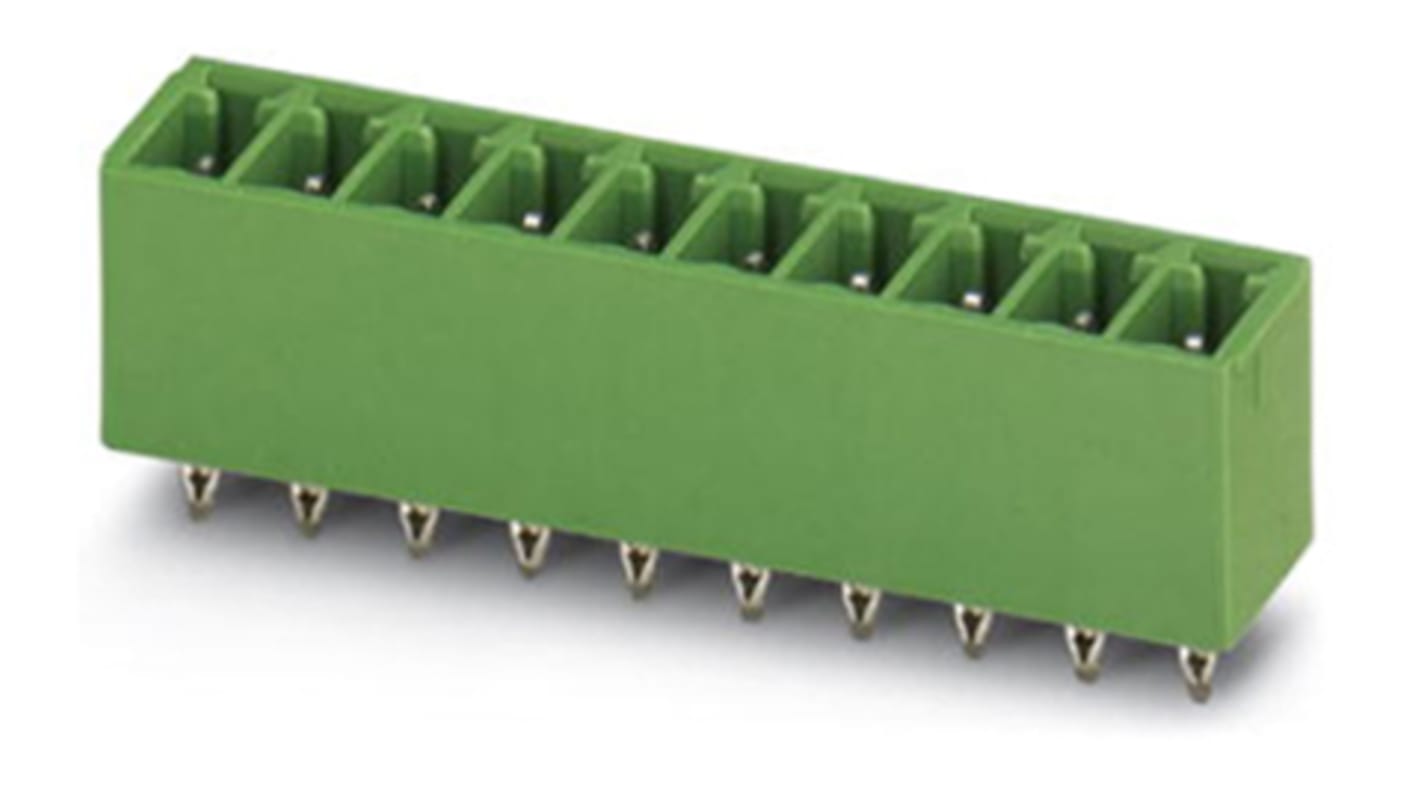 Conector macho para PCB Phoenix Contact serie EMCV 1.5/16-G-3.5 de 16 vías, paso 3.5mm, terminación Encaje a presión