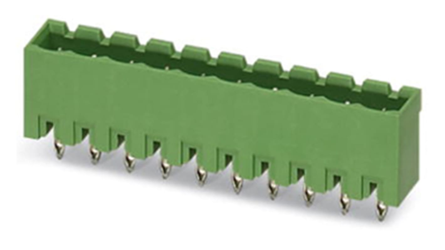 Conector macho para PCB Phoenix Contact serie EMSTBVA 2.5/16-G de 16 vías, paso 5mm, terminación Encaje a presión