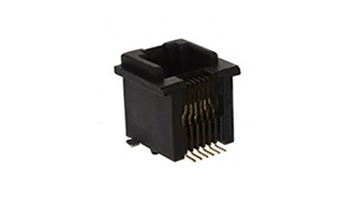 Amphenol ICC 87545 Series Female RJ45 Connector, Surface Mount, Cat3 Straight 6P6C -Way