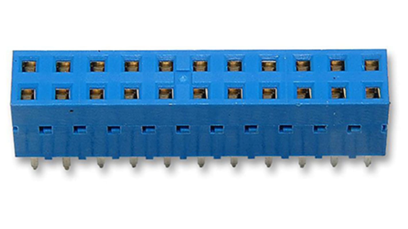 Amphenol FCI Straight Through Hole Mount IDC Connector, 22-Contact, 2-Row, 2.54mm Pitch, Solder Termination