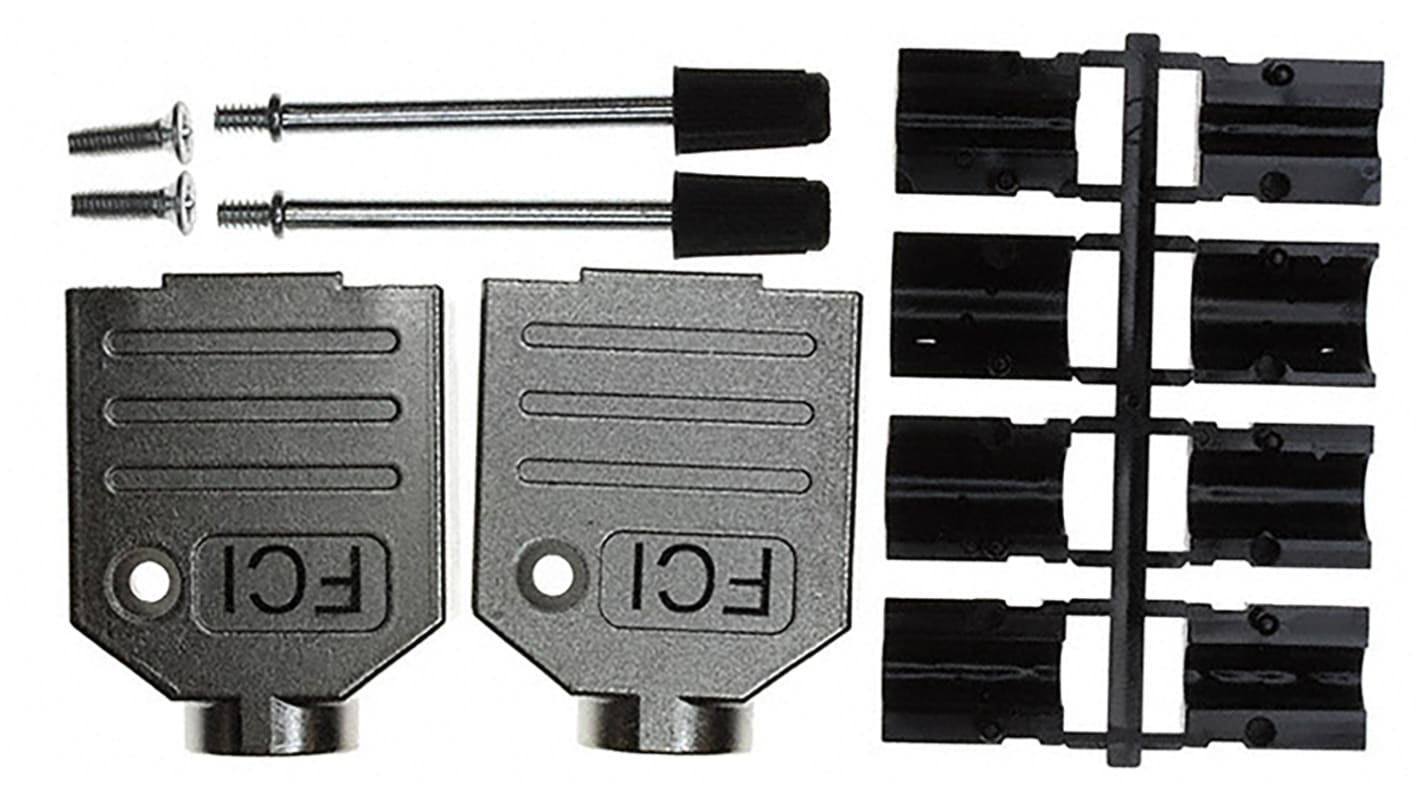 Amphenol Communications Solutions 8655MH Series Die Cast Zinc D Sub Backshell, 9 Way, Strain Relief
