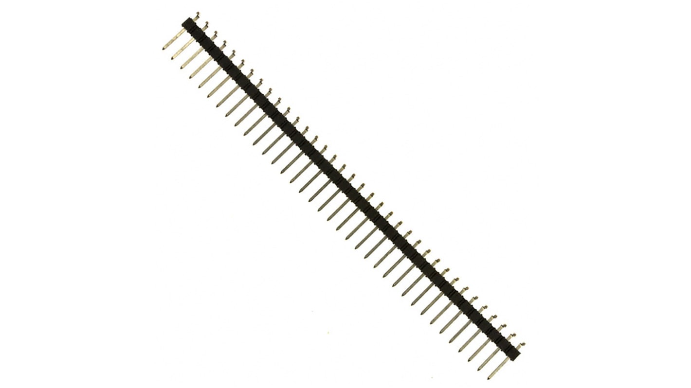 Amphenol ICC BergStik Series Right Angle Through Hole Pin Header, 36 Contact(s), 2.54mm Pitch, 1 Row(s), Unshrouded