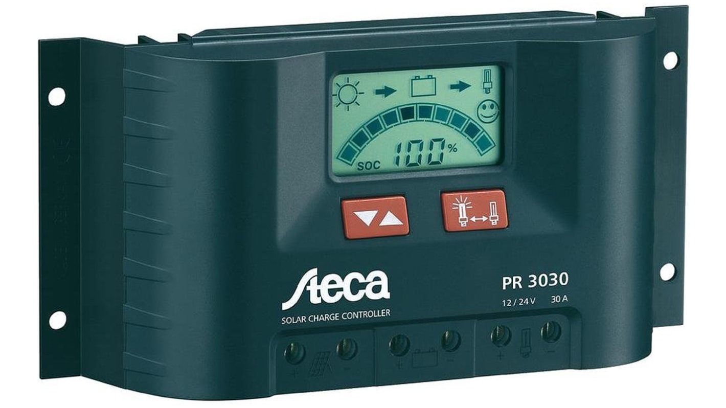 Steca 太阳能充电控制器, 12 V, 24 V, 30A@24V面板, 900W@24V面板, 30A@12V面板, 900W@12V面板, 187 x 96 x 44mm