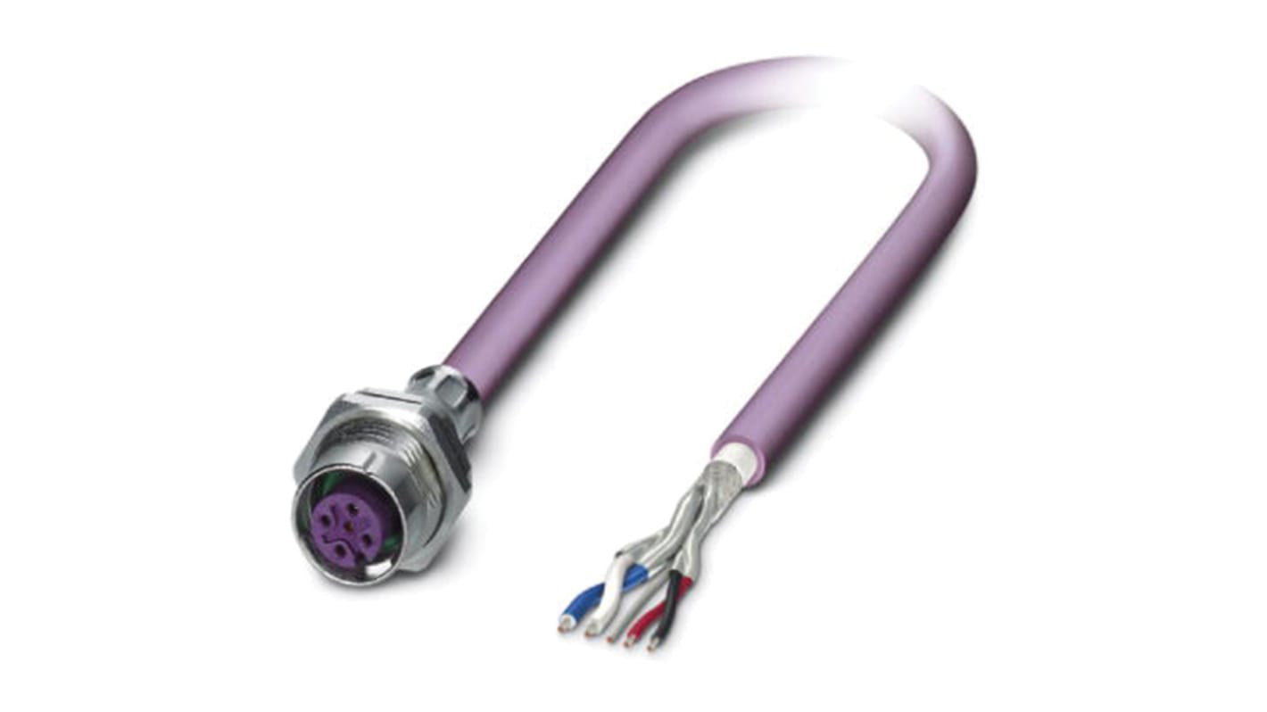 Phoenix Contact Female 5 way M12 to Bus Cable, 5m