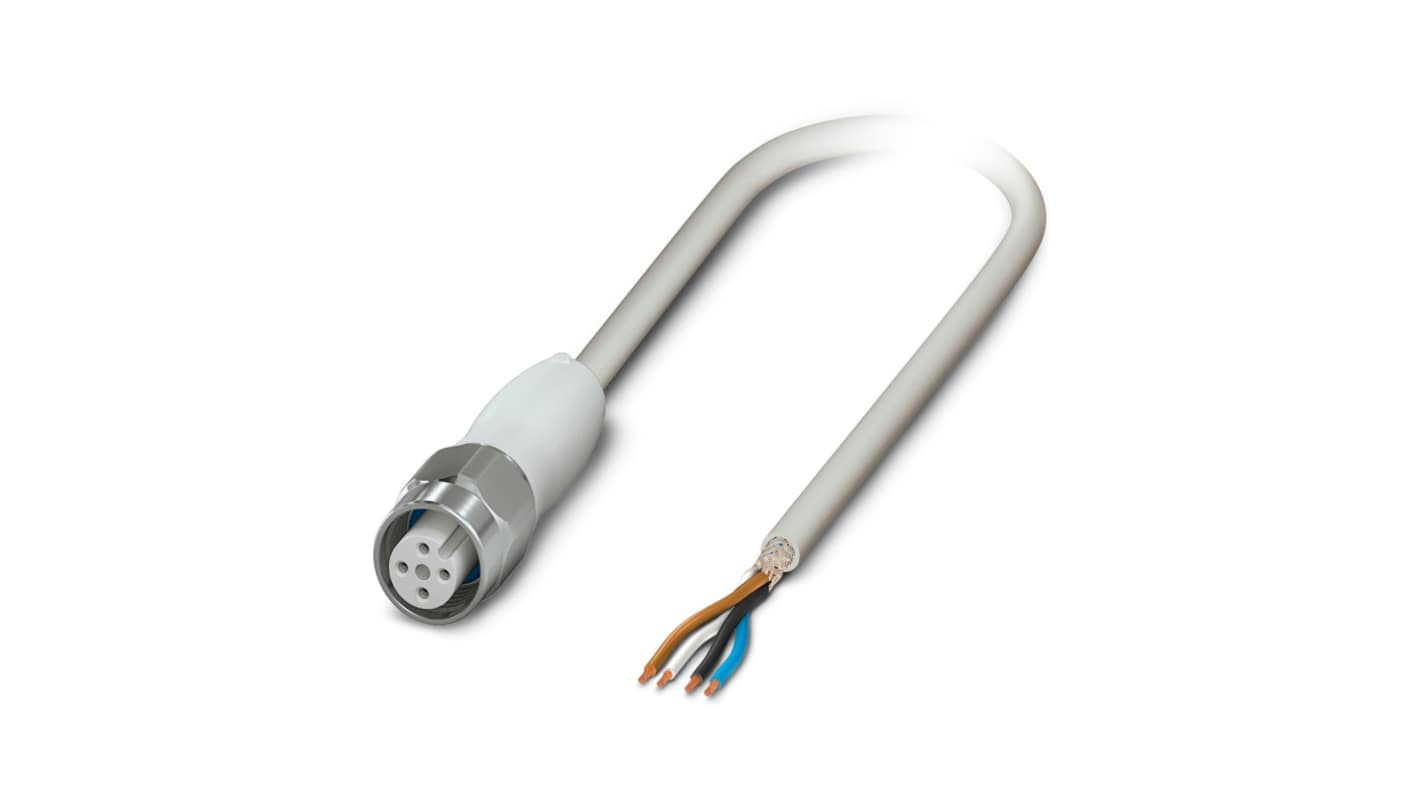 Phoenix Contact Female 4 way M12 to Sensor Actuator Cable, 3m