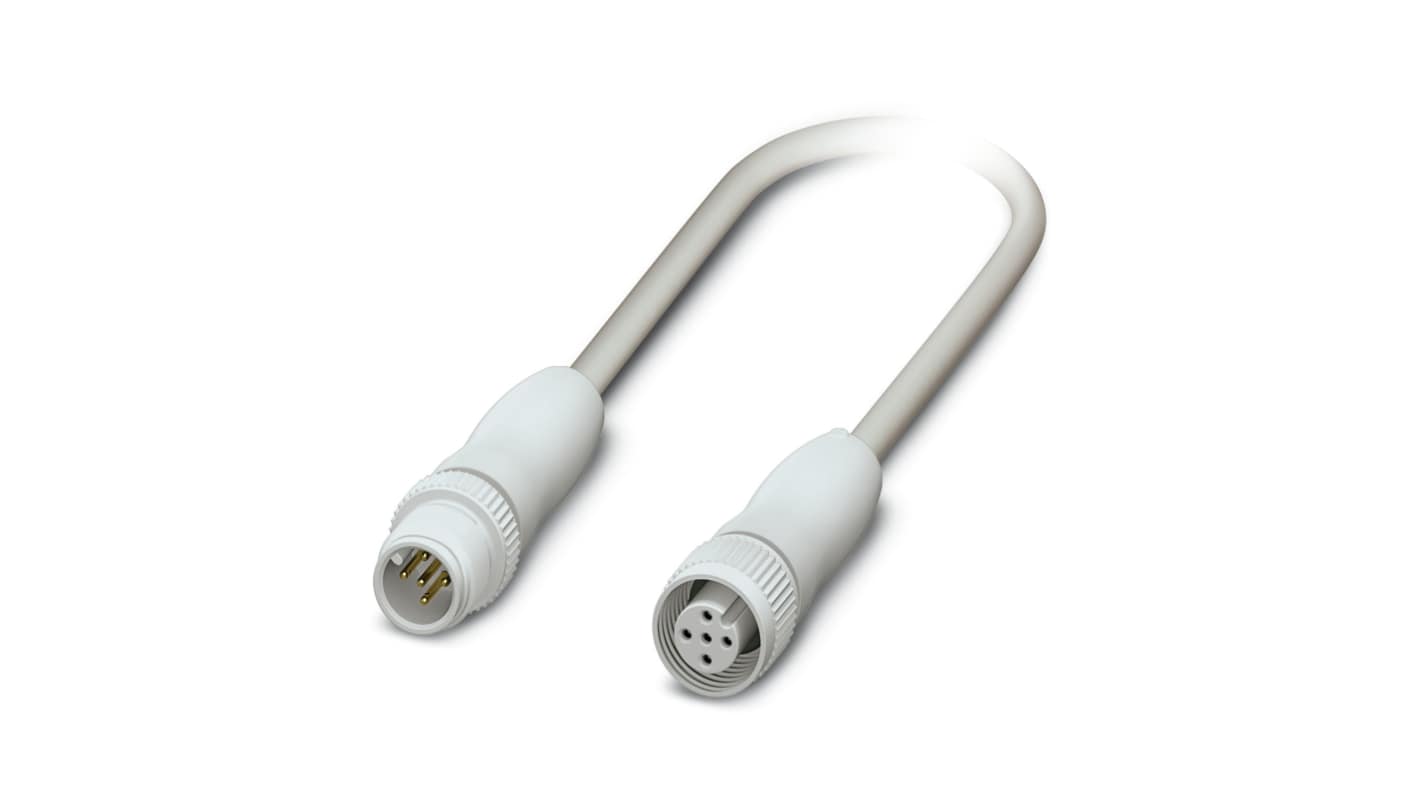 Phoenix Contact Male 5 way M12 to Female 5 way M12 Sensor Actuator Cable, 1.5m