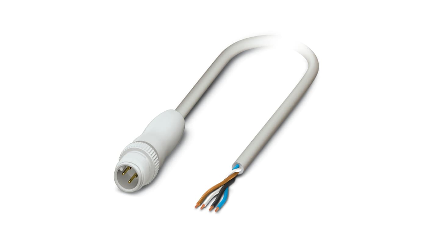 Phoenix Contact Male 4 way M12 to 4 way M12 Sensor Actuator Cable, 3m
