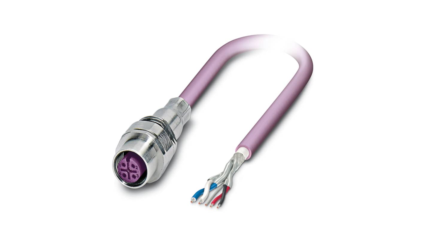 Phoenix Contact 5 way M12 to 5 way Unterminated Bus Cable, 1m