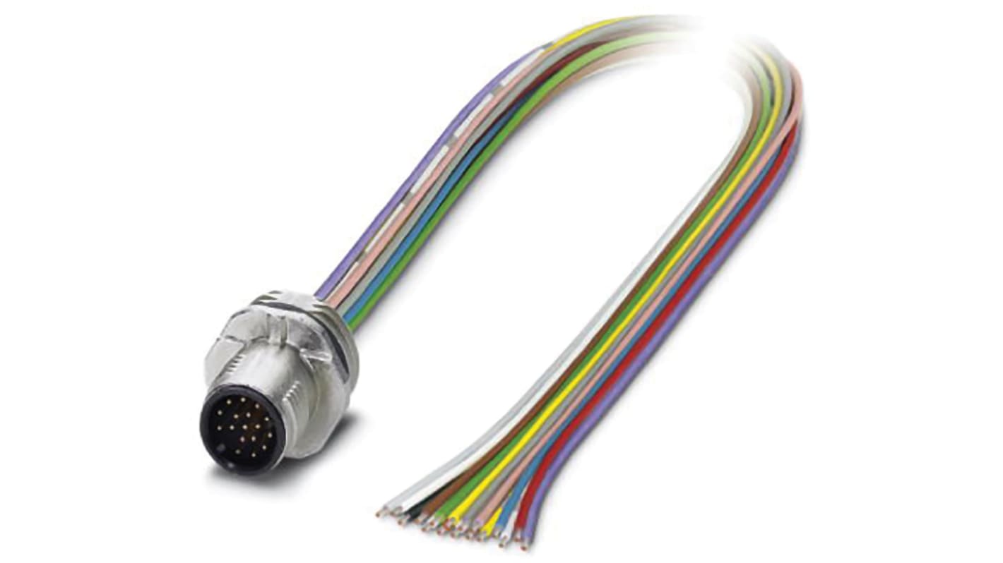 Phoenix Contact 17 way M12 to Sensor Actuator Cable, 500mm
