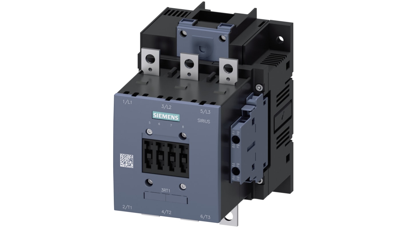 Siemens SIRIUS 3RT Size S6, 3RT1 Contactor, 230 V ac Coil, 3-Pole, 115 A, 55 kW, 3NO, 400 V ac
