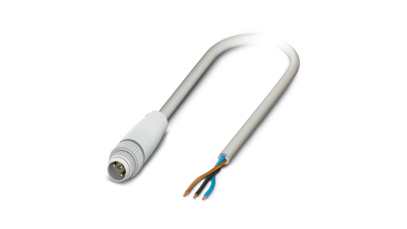 Phoenix Contact Male 3 way M8 to Sensor Actuator Cable, 1.5m