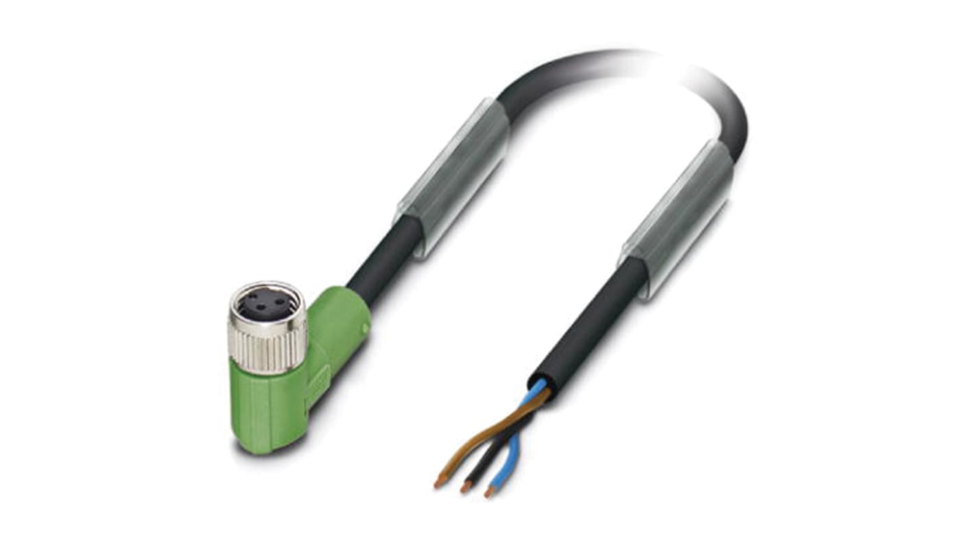 Phoenix Contact Female 3 way M8 to Sensor Actuator Cable, 1.5m