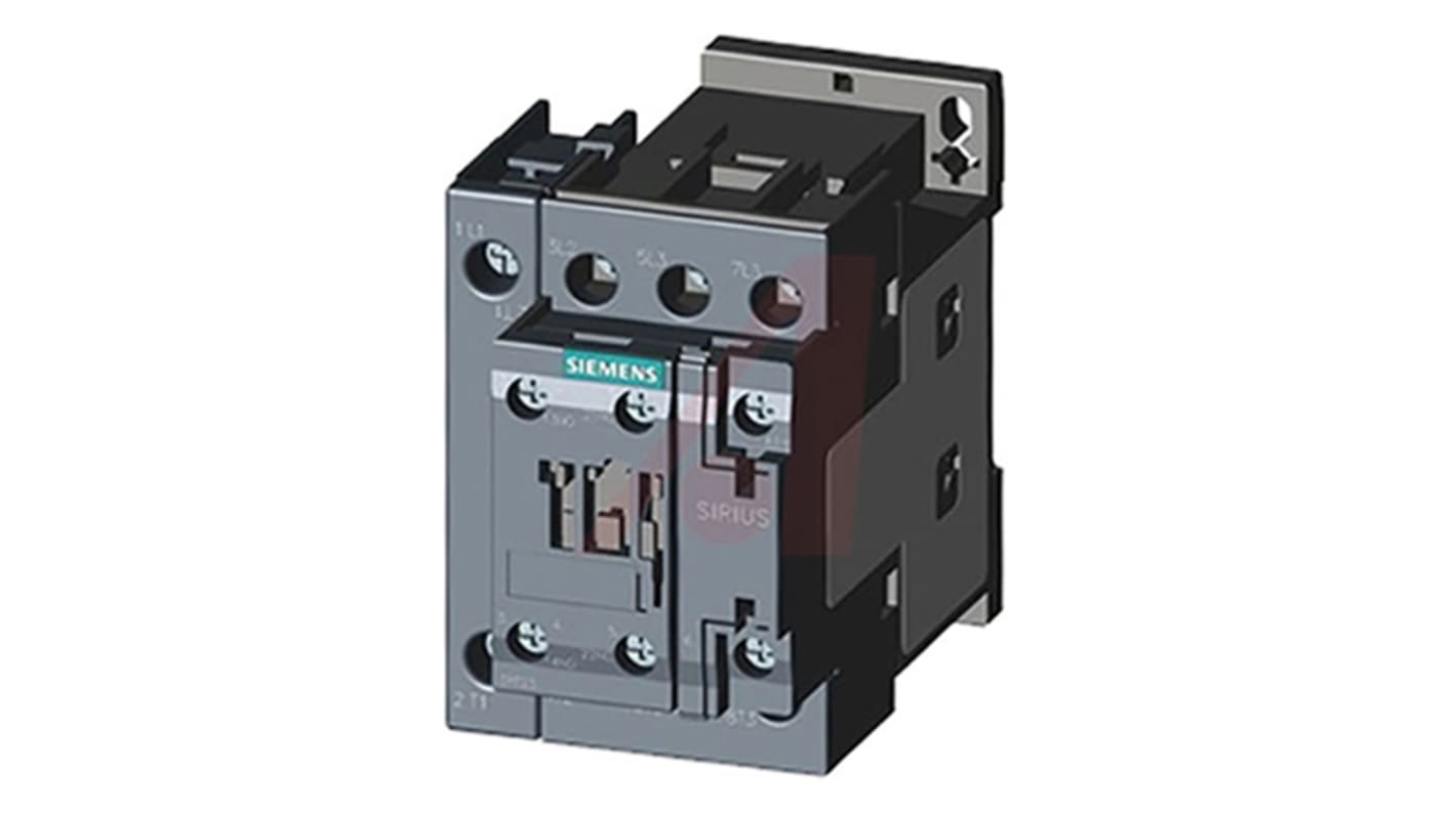 Siemens SIRIUS 3RT2 Contactor, 24 V dc Coil, 4-Pole, 15.5 A, 7.5 kW, 4NO, 400 V ac