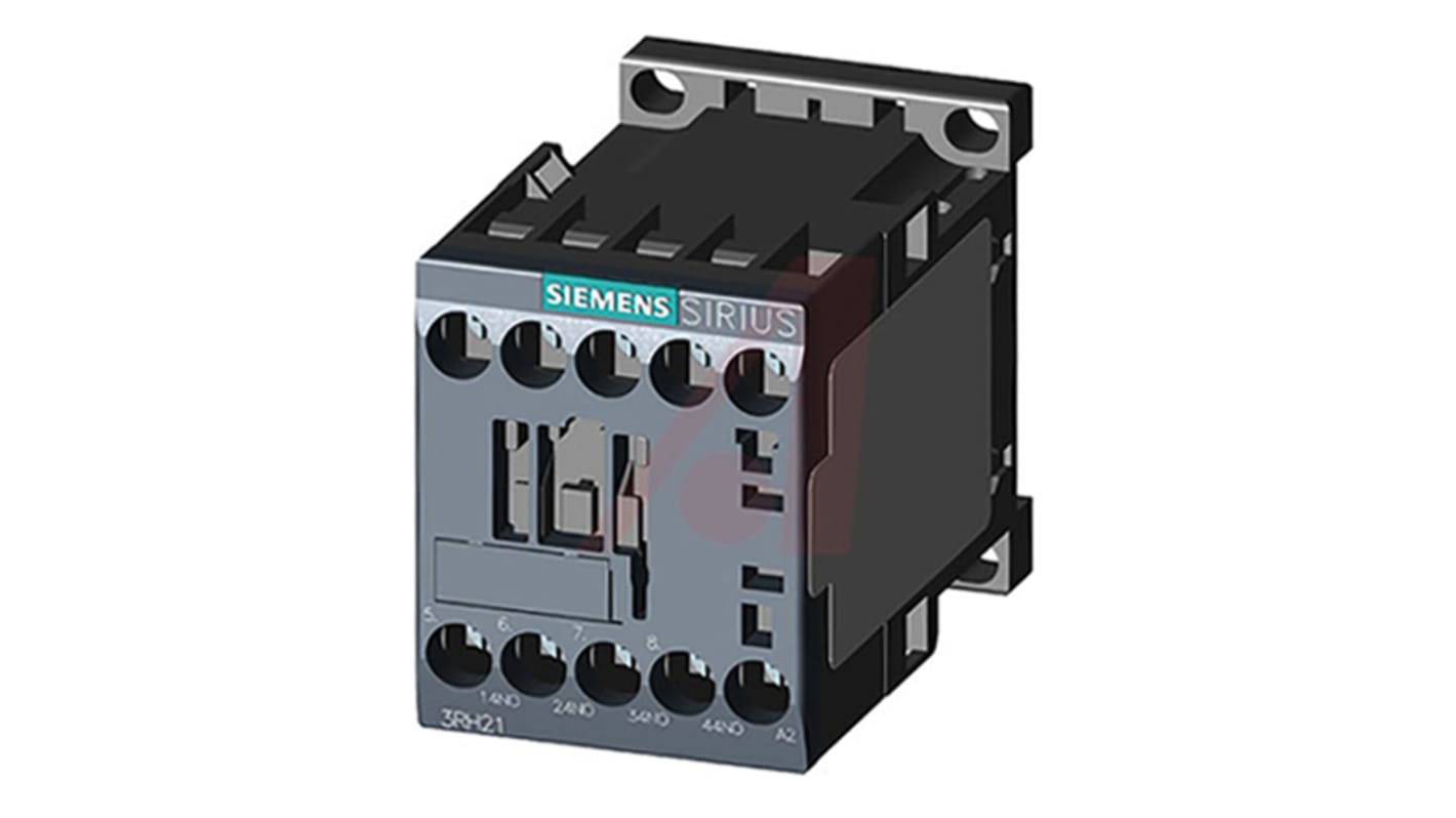 Siemens SIRIUS 3RH2 Contactor Relay, 110 V ac Coil, 4-Pole, 10 A, 4NO, 690 V ac