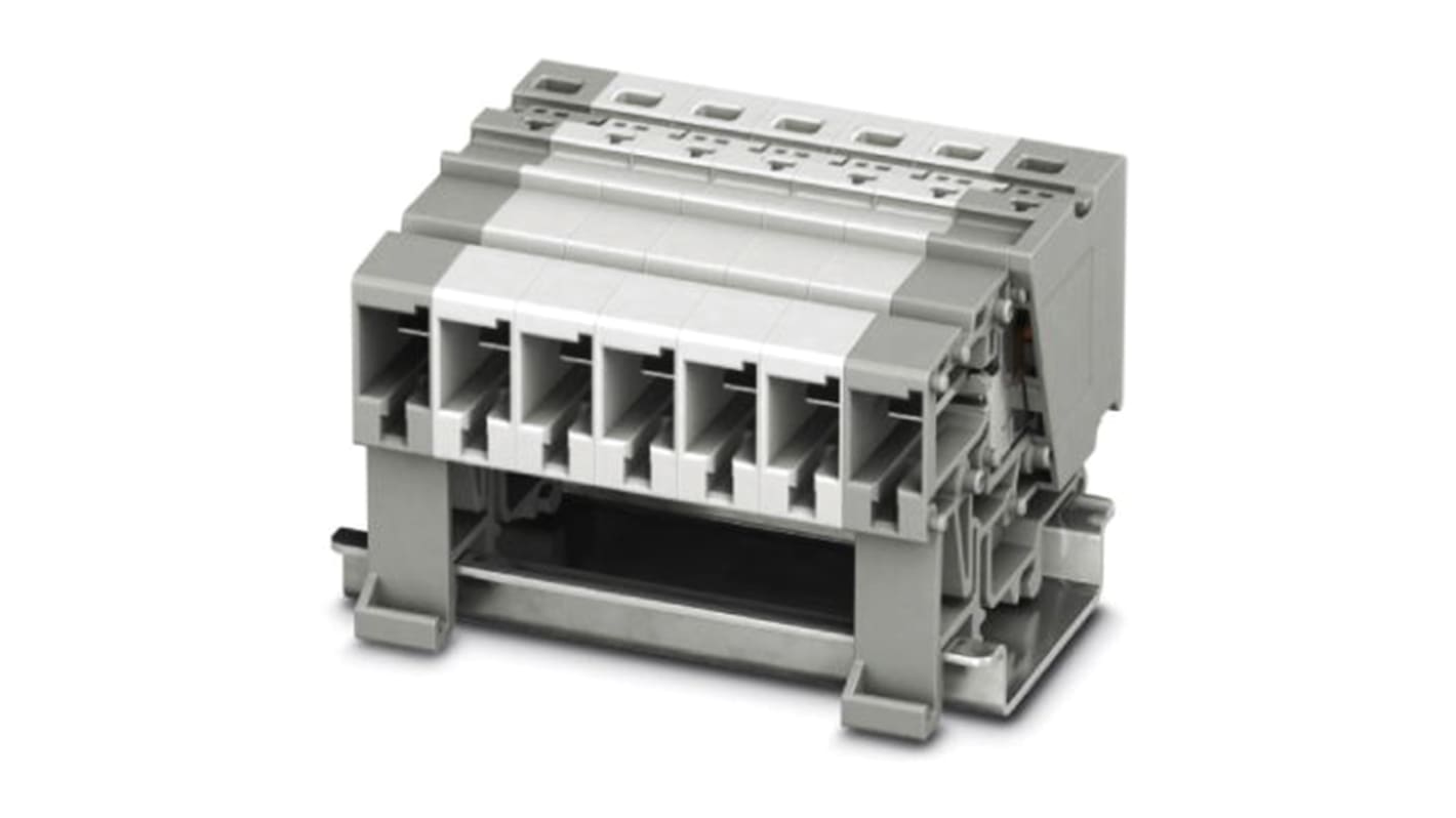 Phoenix Contact PPC 6-NS/1-L Series Grey DIN Rail Connector, Single-Level, Plug In Termination