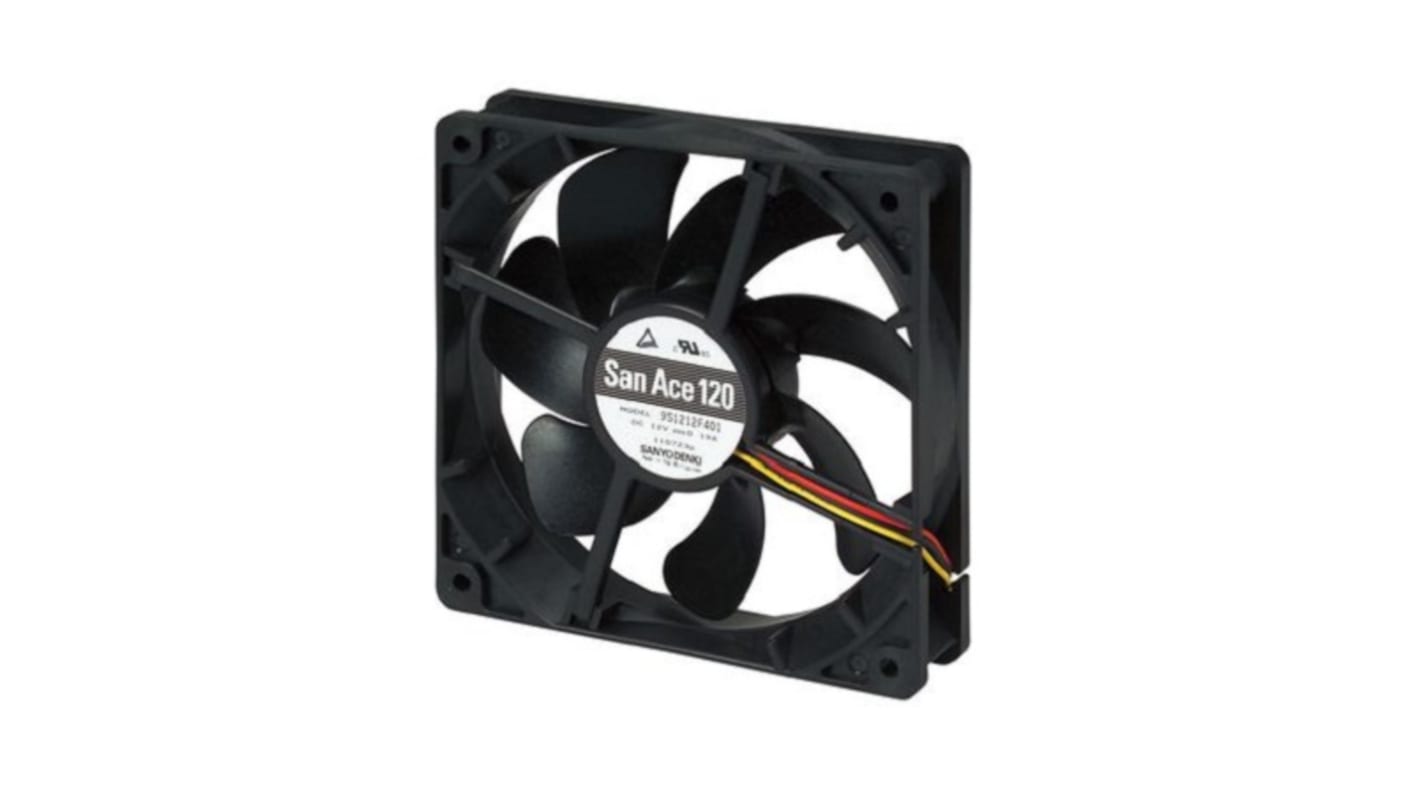 Sanyo Denki San Ace 9S Series Axial Fan, 24 V dc, DC Operation, 100m³/h, 1.44W, 60mA Max, 119 x 119 x 25mm