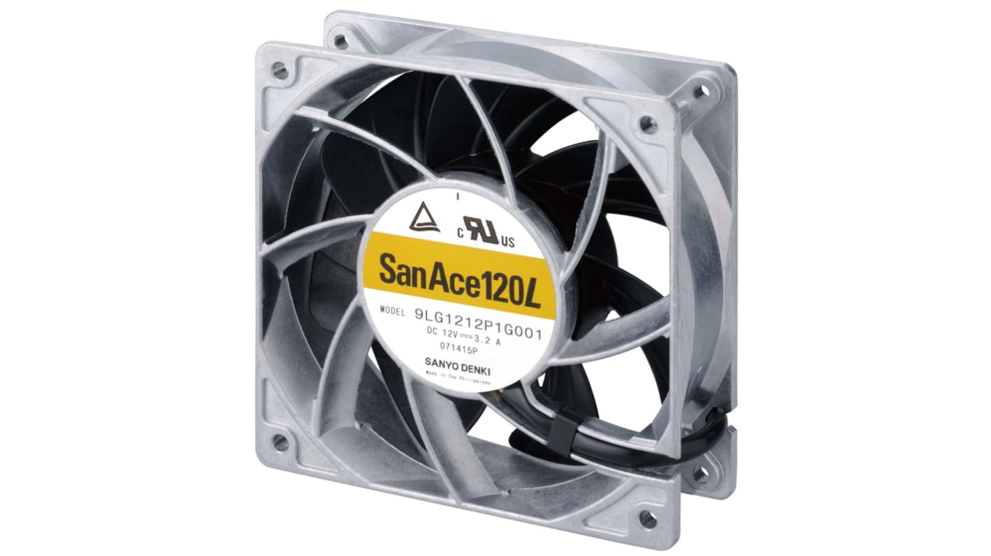 Sanyo Denki San Ace 9LG Series Axial Fan, 24 V dc, DC Operation, 420m³/h, 38.4W, 1.6A Max, 120 x 120 x 38mm