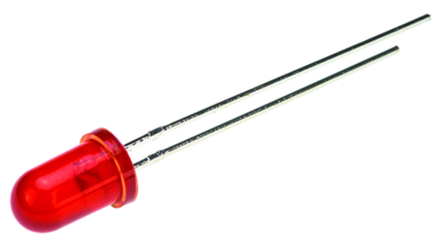 Kingbright LED, 赤, スルーホール実装, 5 mm (T-1 3/4), L