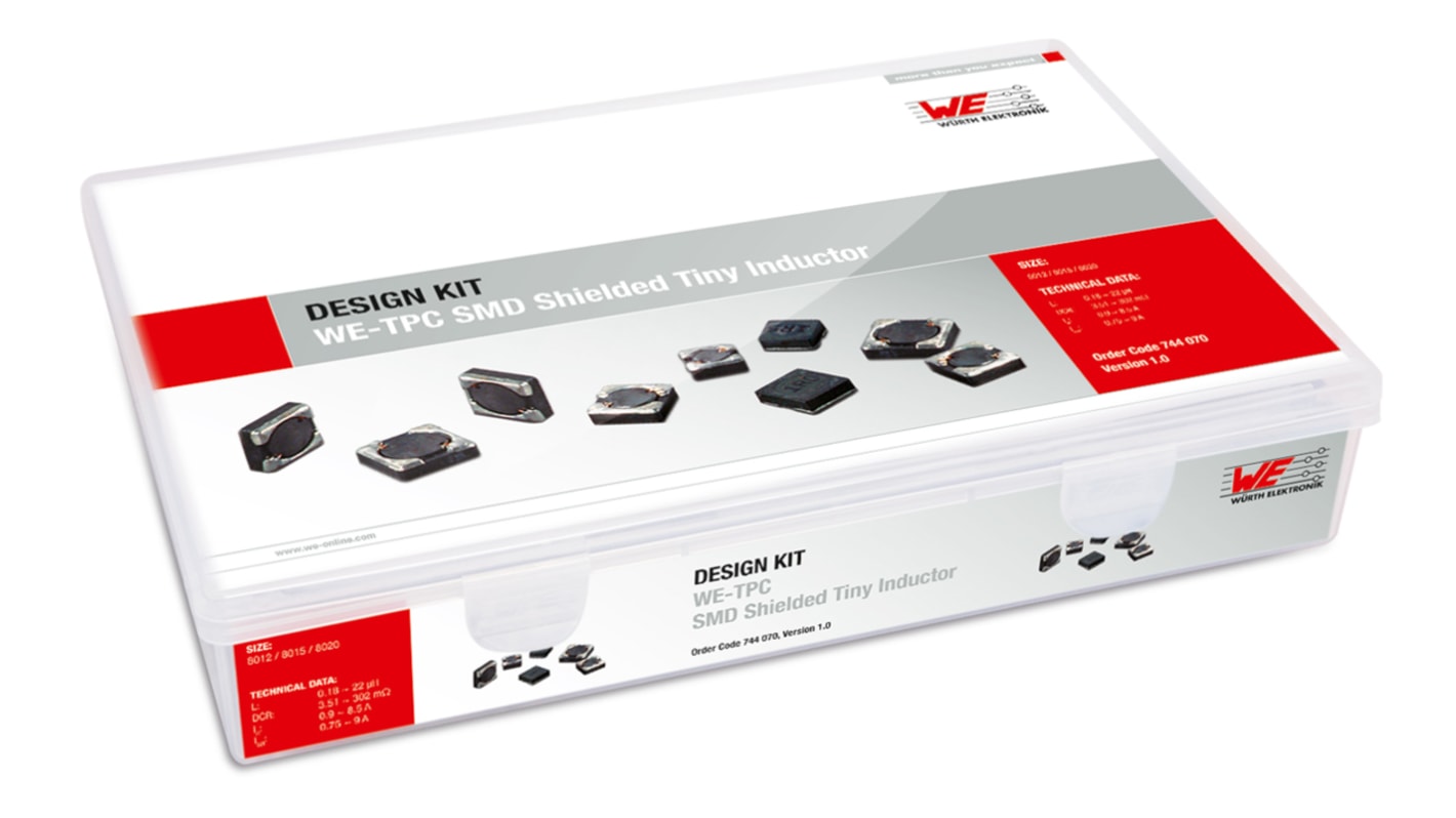 Wurth Elektronik SMD Power Chokes Series WE-TPC Type 8012/8015/8020 Inductor Kit, 34 pieces