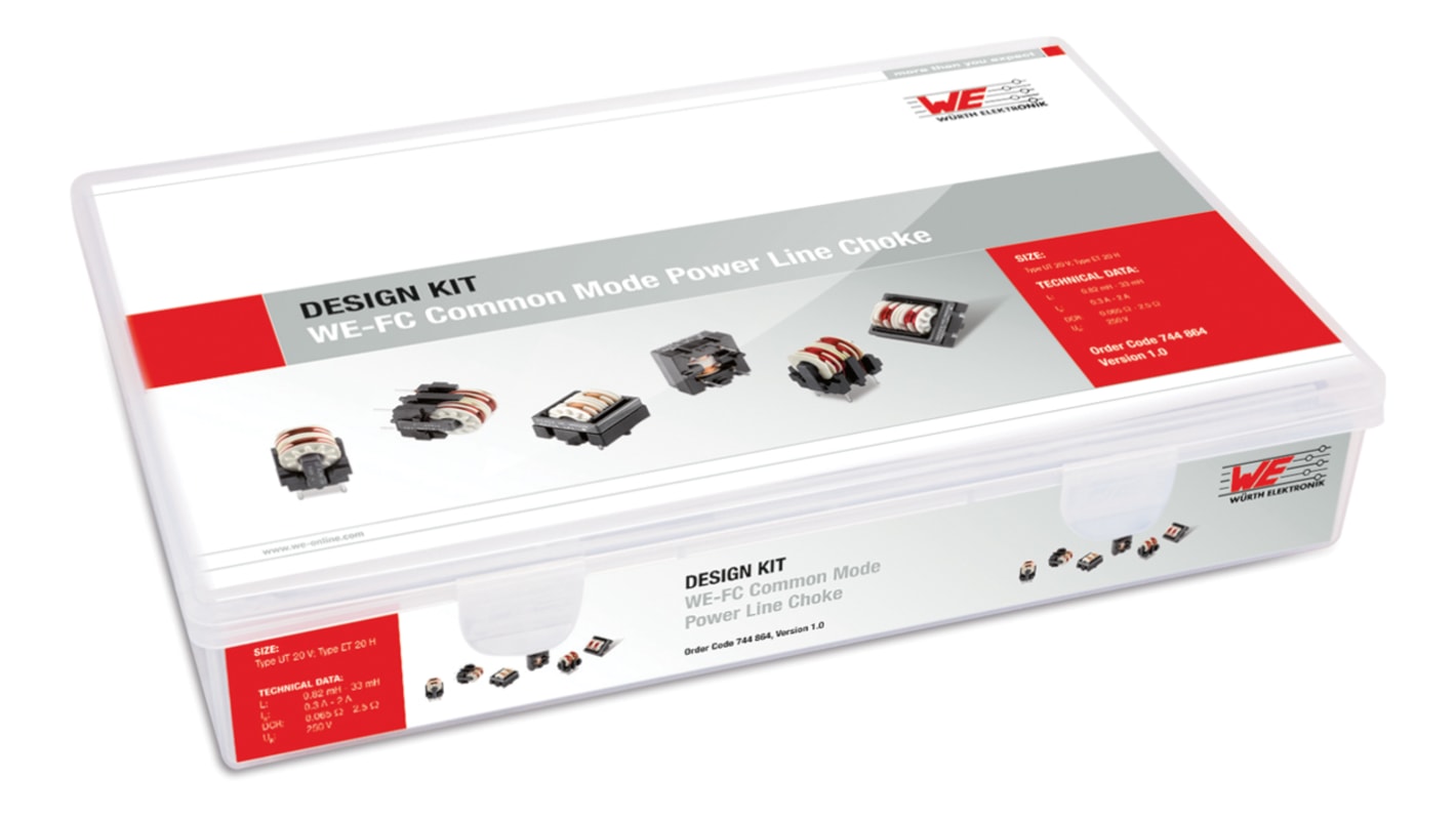 Wurth Elektronik WE-FC Common Mode Power Line Choke Inductor Kit, 30 pieces