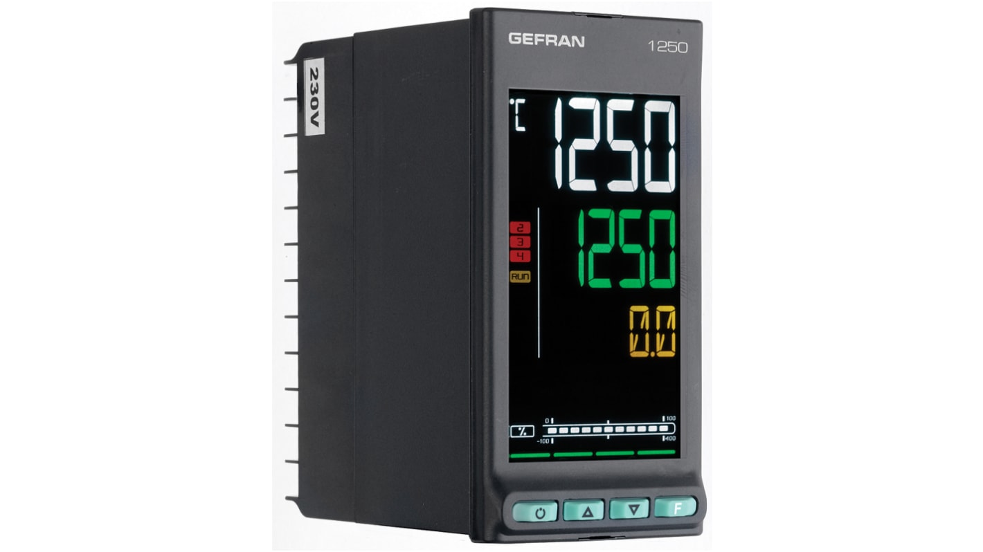 Termoregolatori PID Gefran 1250, 100 → 240 V c.a., 48 x 96mm, 3 uscite Logico, Relè