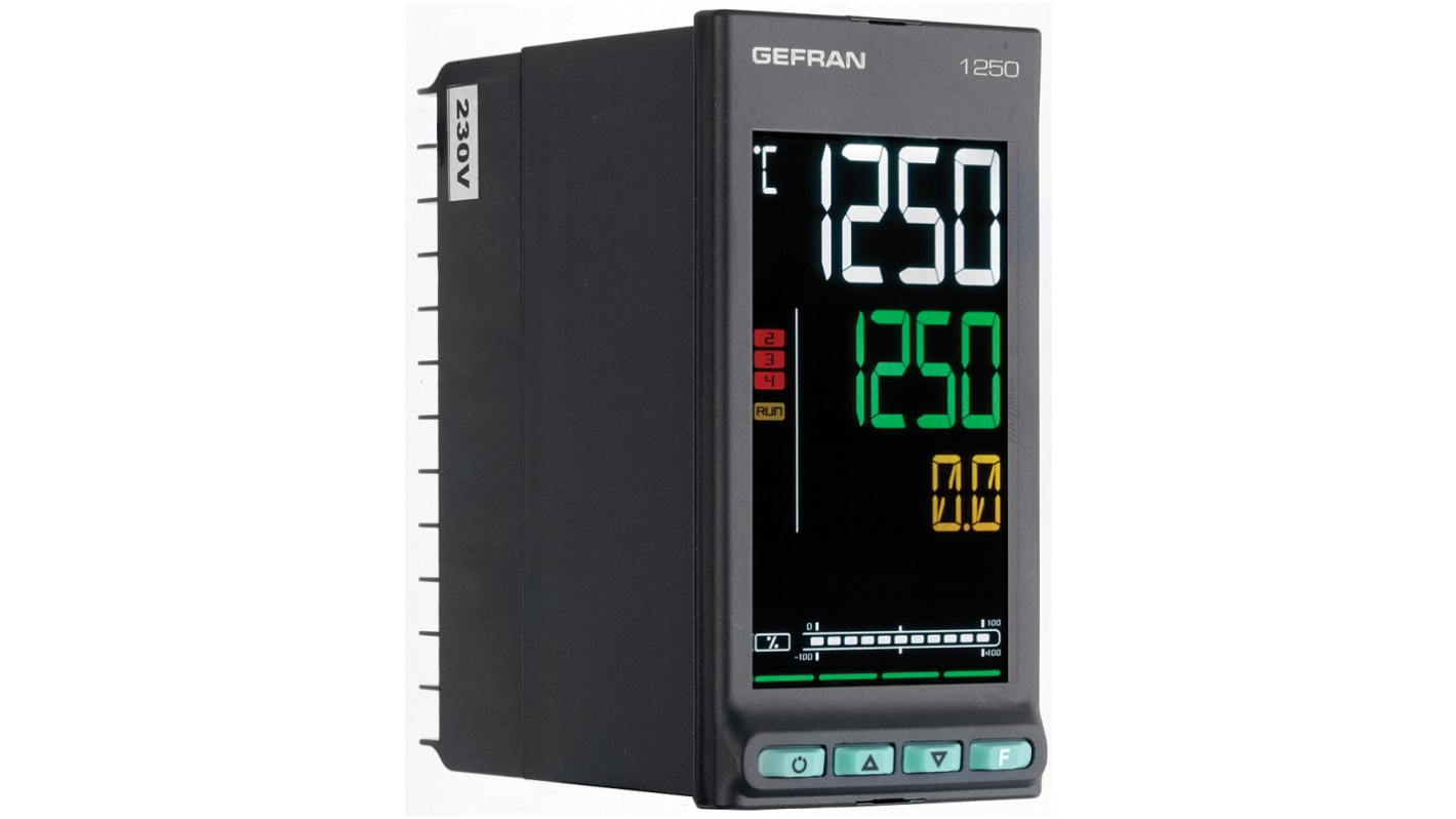 Termoregolatori PID Gefran 1250, 20 → 27 V c.a./c.c., 48 x 96mm, 3 uscite Analogico, relè