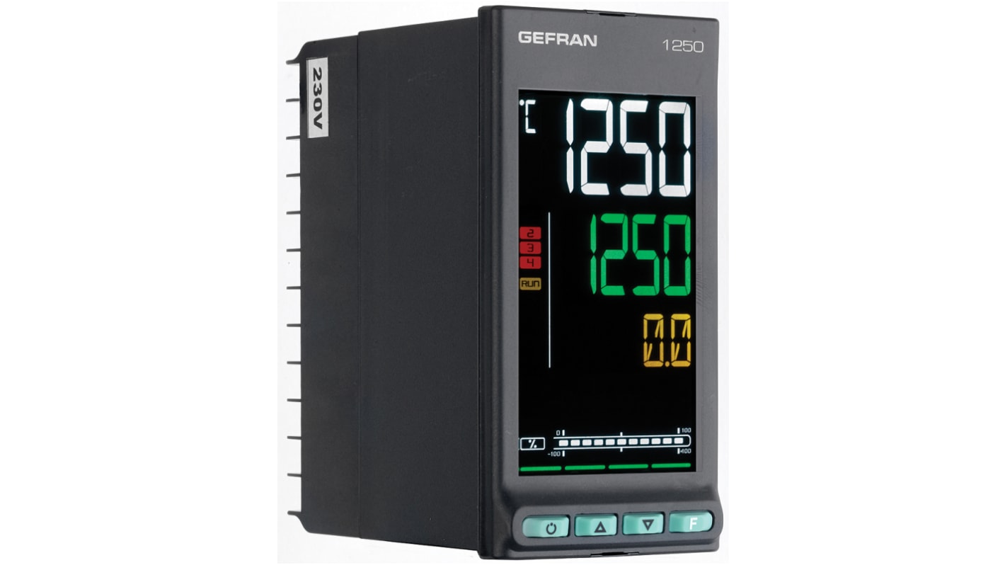Rs-Online Termoregolatori PID Gefran 1250 20 → 27 V c.a./c.c. 48 x 96mm 3 uscite Relè