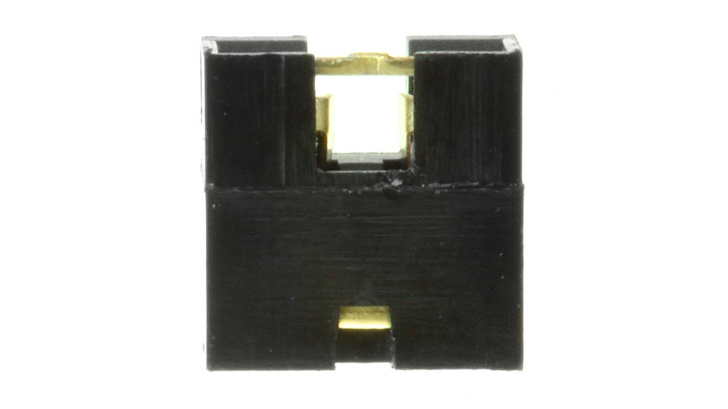 Mikroprzełącznik, Żeński, Biały, typ: Zworka, 2-pinowe raster: 2.54mm, Złoto