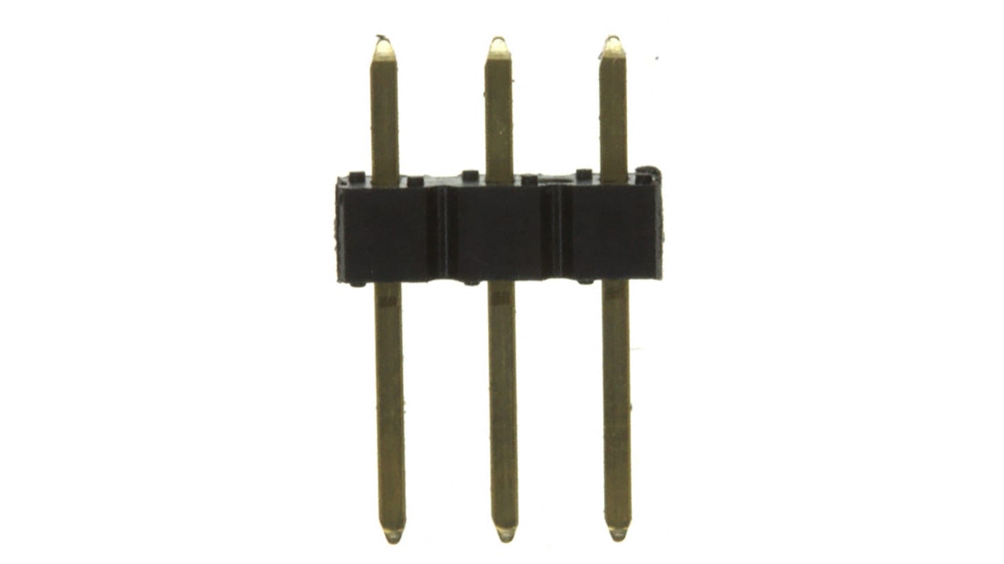 Amphenol ICC BergStik Series Straight Through Hole Pin Header, 3 Contact(s), 2.54mm Pitch, 1 Row(s), Unshrouded