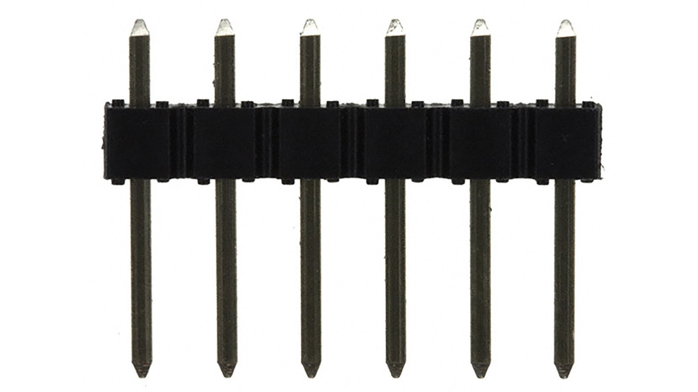 Amphenol ICC BergStik Series Straight Through Hole Pin Header, 6 Contact(s), 2.54mm Pitch, 1 Row(s), Unshrouded