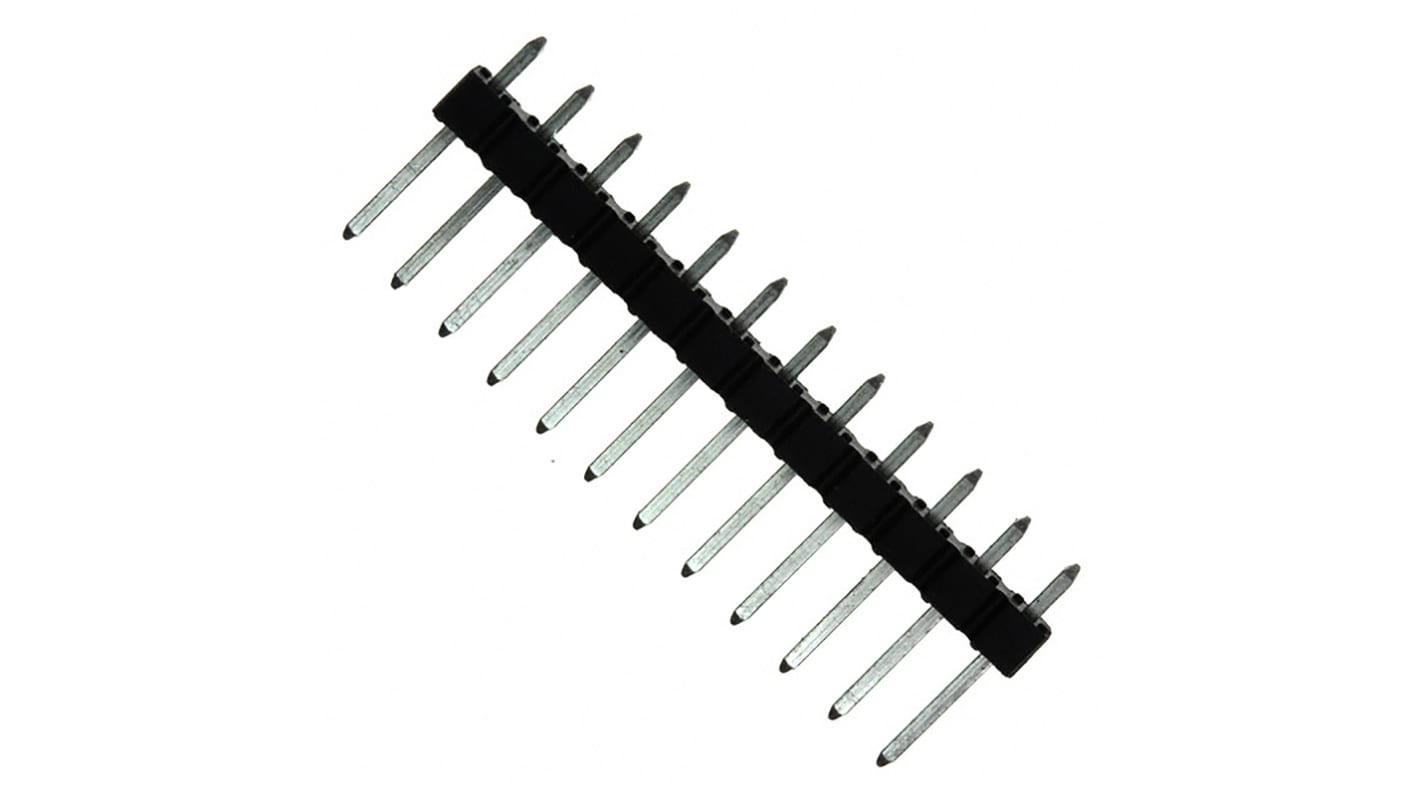 Amphenol ICC BergStik Series Straight Through Hole Pin Header, 12 Contact(s), 2.54mm Pitch, 1 Row(s), Unshrouded