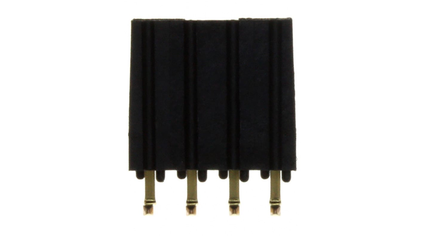 Amphenol ICC DUBOX Series Right Angle Through Hole PCB Header, 4 Contact(s), 2.54mm Pitch, 1 Row(s), Shrouded