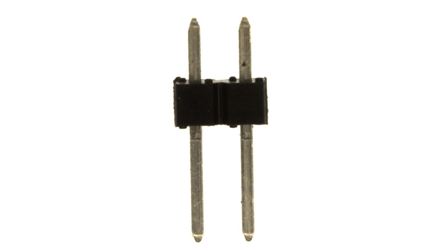 Amphenol FCI BergStik Series Straight Through Hole Pin Header, 2 Contact(s), 2.54mm Pitch, 1 Row(s), Unshrouded