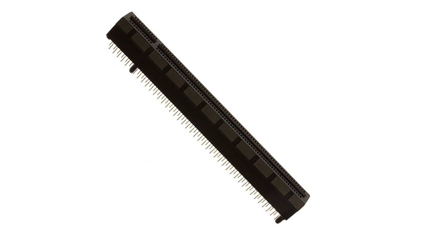Amphenol FCI Female Edge Connector, 164-Contacts, 1mm Pitch, 16-Row, Solder Termination