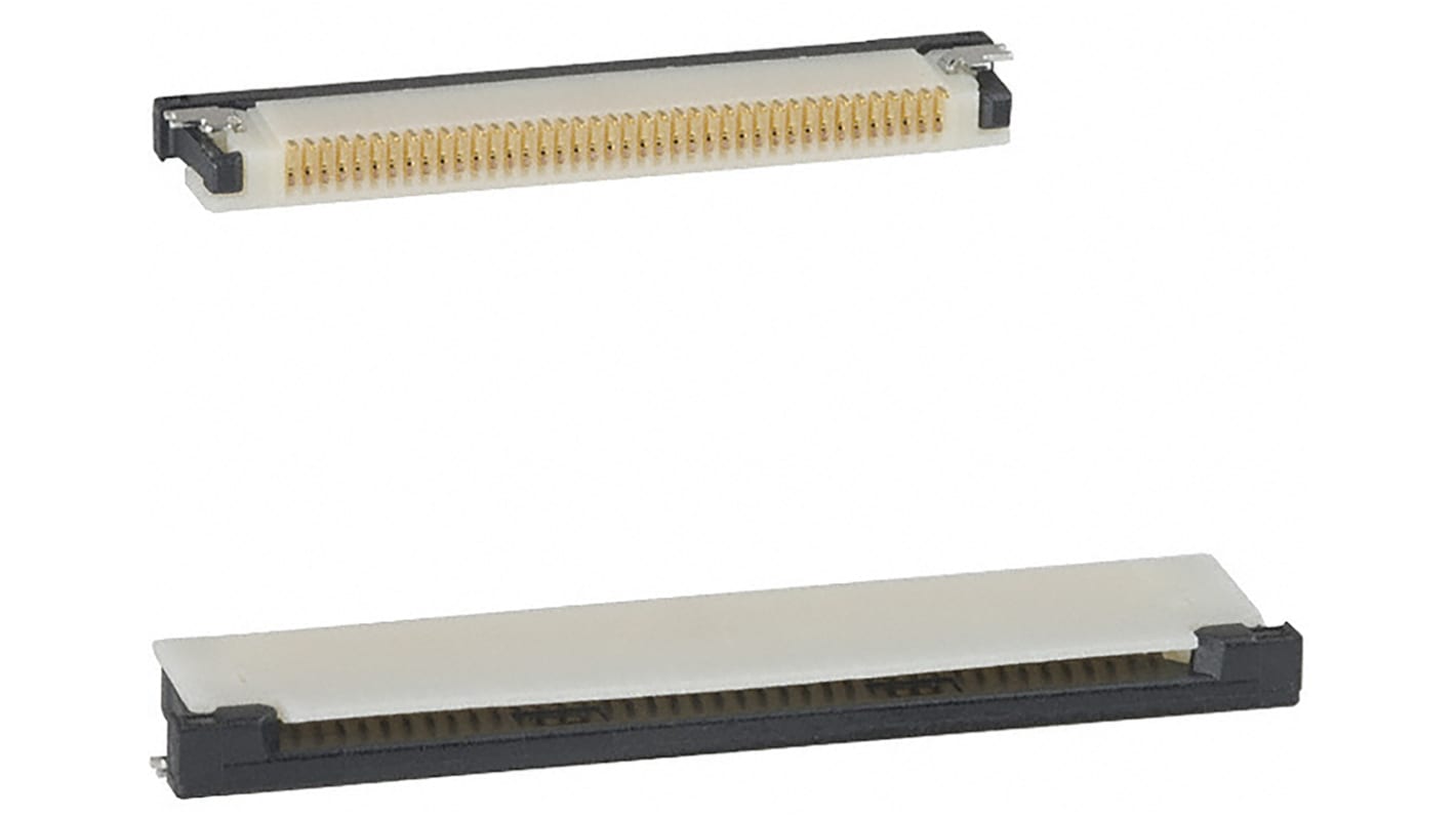 Amphenol Communications Solutions FPC连接器, 母座, 40p, 0.5mm间距, 单排, SMT安装, 直角, 50V 交流/直流