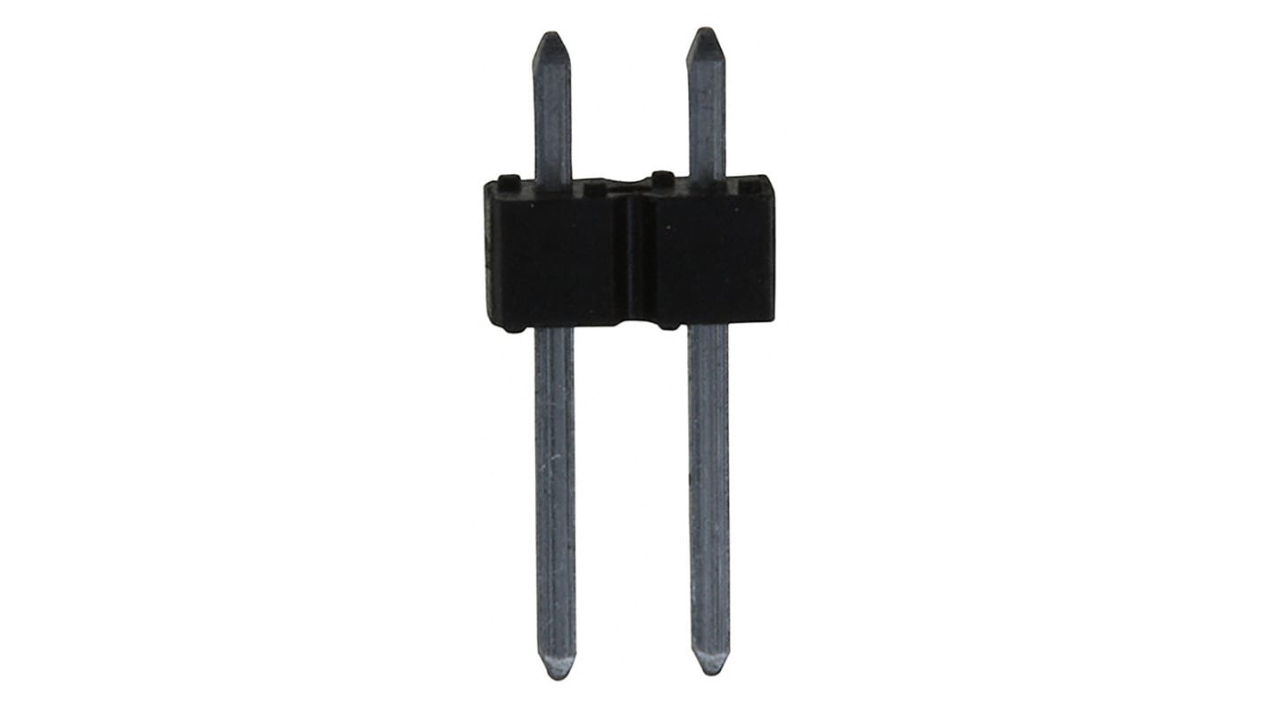 Amphenol FCI BergStik Series Straight Through Hole Pin Header, 2 Contact(s), 2.54mm Pitch, 1 Row(s), Unshrouded
