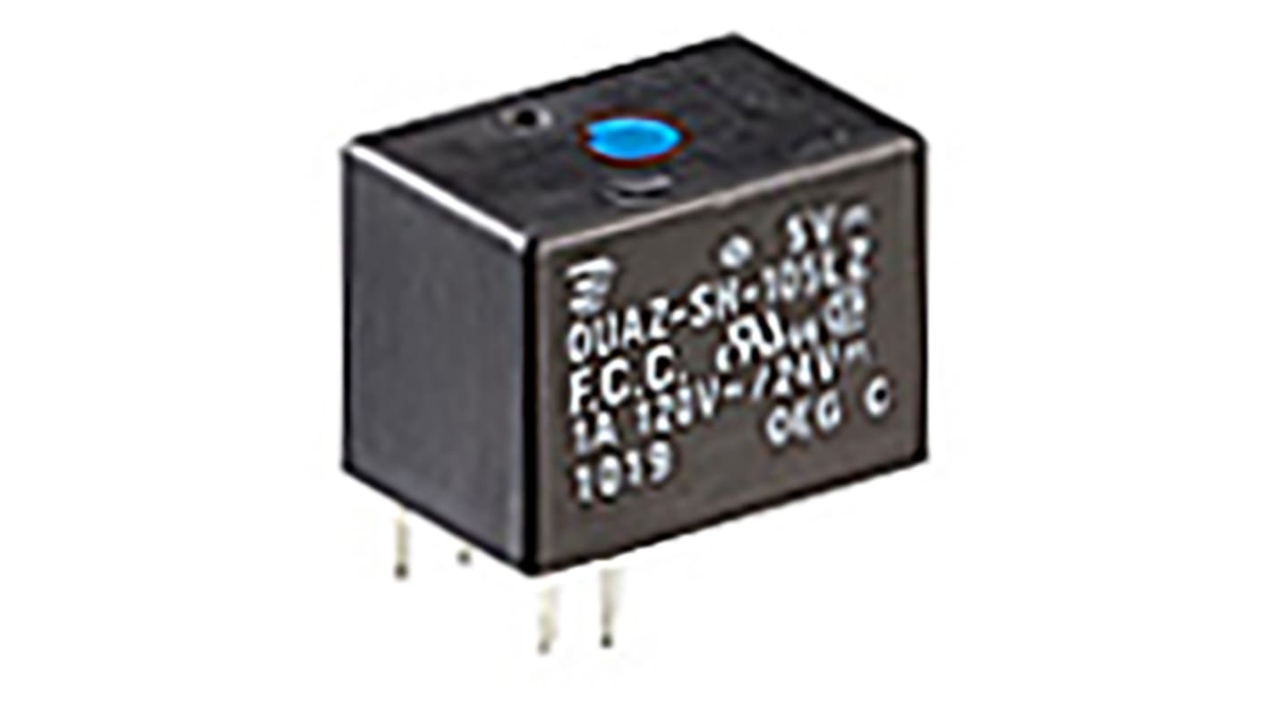 TE Connectivity PCB Mount Non-Latching Relay, 5V dc Coil, 1A Switching Current, SPDT