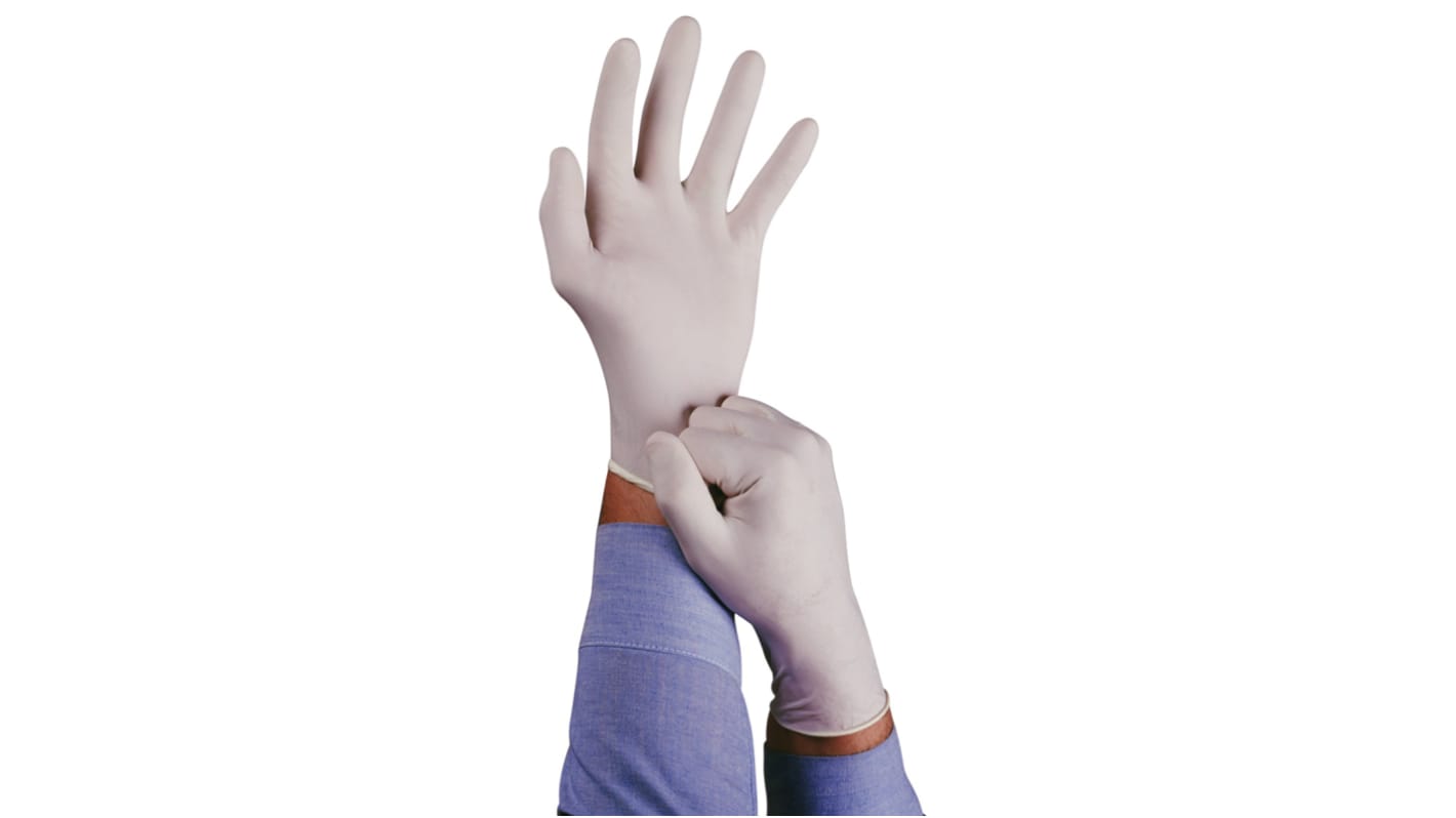 Ansell 69-318 Beige Powder-Free Latex Disposable Gloves, Size 9.5-10, XL, 100 per Pack