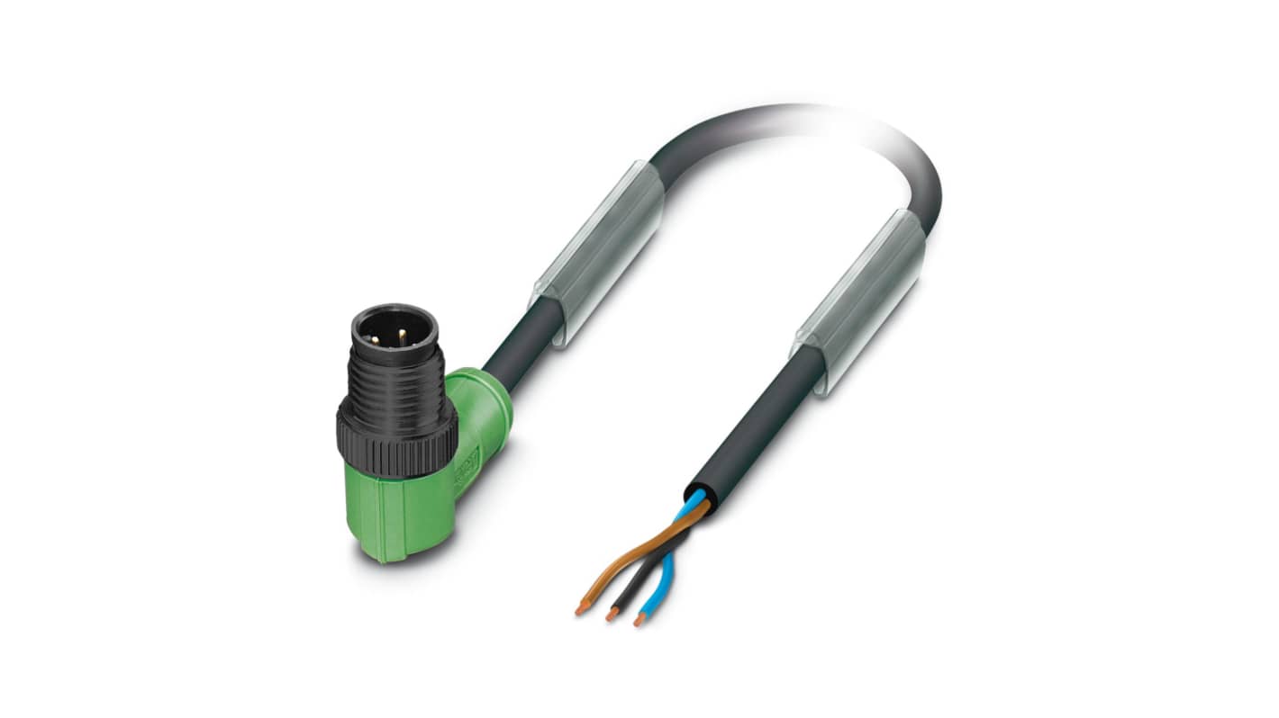 Phoenix Contact Male 3 way M12 to Sensor Actuator Cable, 10m