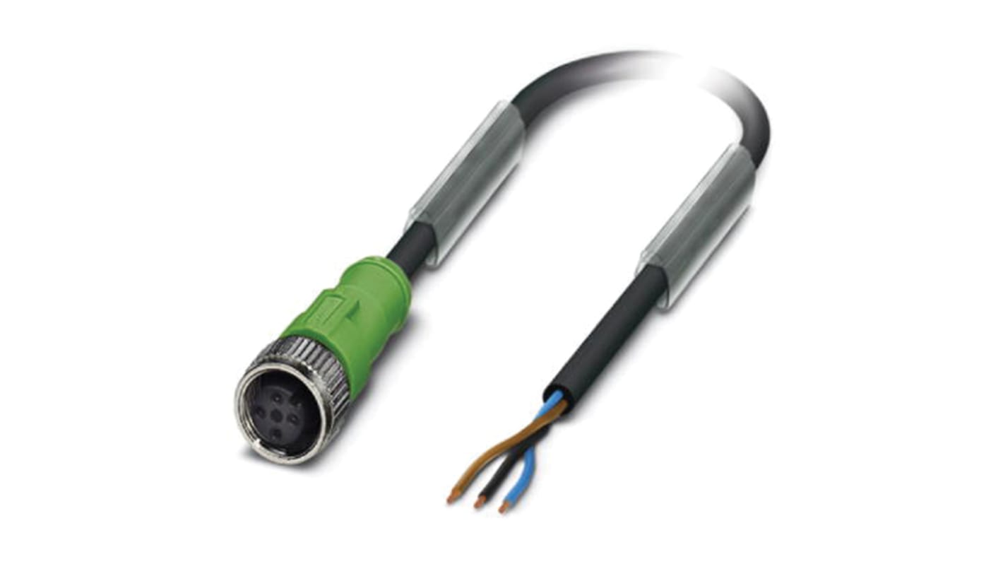 Phoenix Contact Female 3 way M12 to Sensor Actuator Cable, 10m