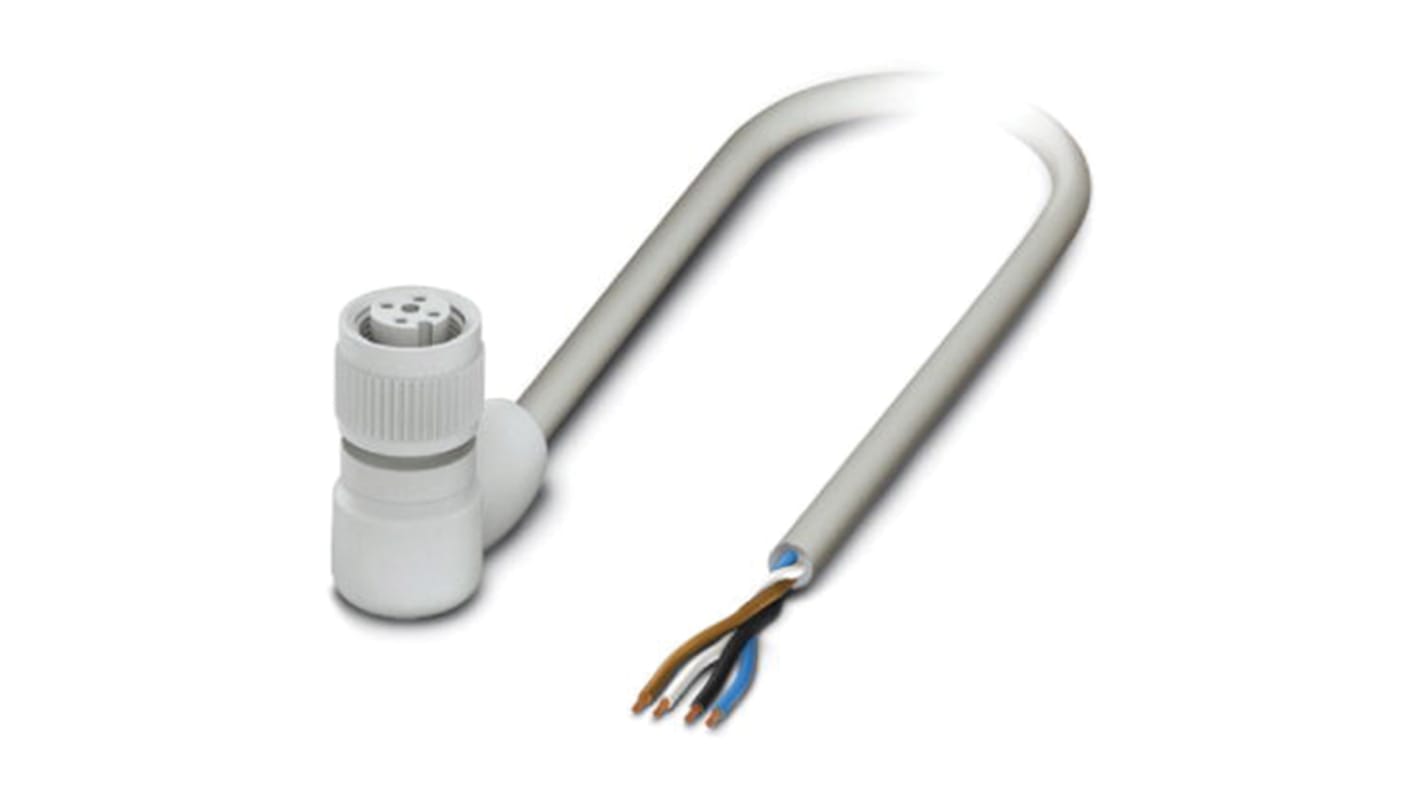 Phoenix Contact Female 4 way M12 to Sensor Actuator Cable, 10m