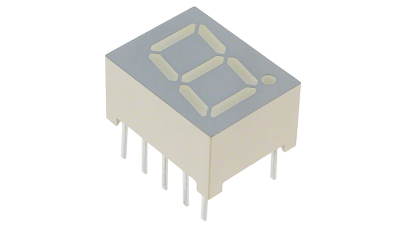 SA39-12SYKWA Kingbright 7-Segment LED Display, CA Yellow 86 mcd RH DP 10mm